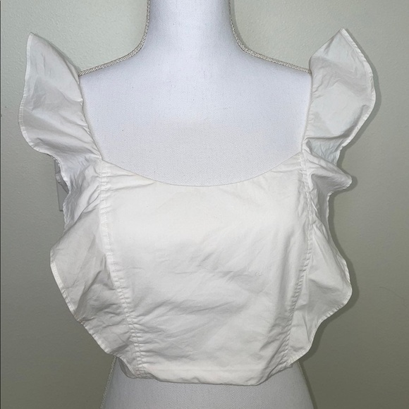 Wilfred Sandrine Crop Blouse White Size 8 - Like New - Picture 2 of 5